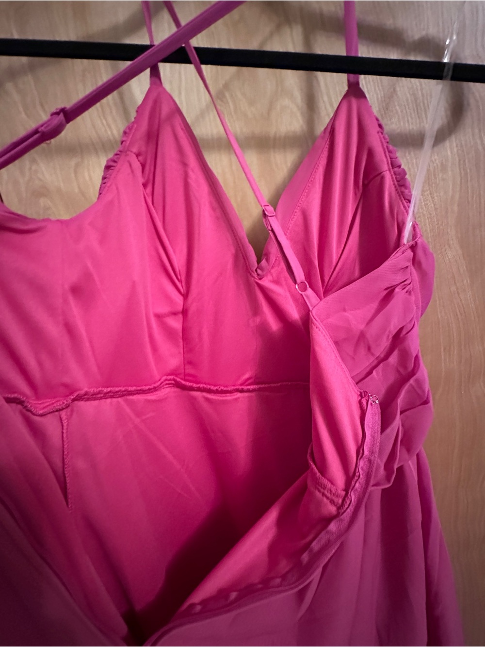 Pink Ruffled High-Low Women's Dress - Picture 6 of 7